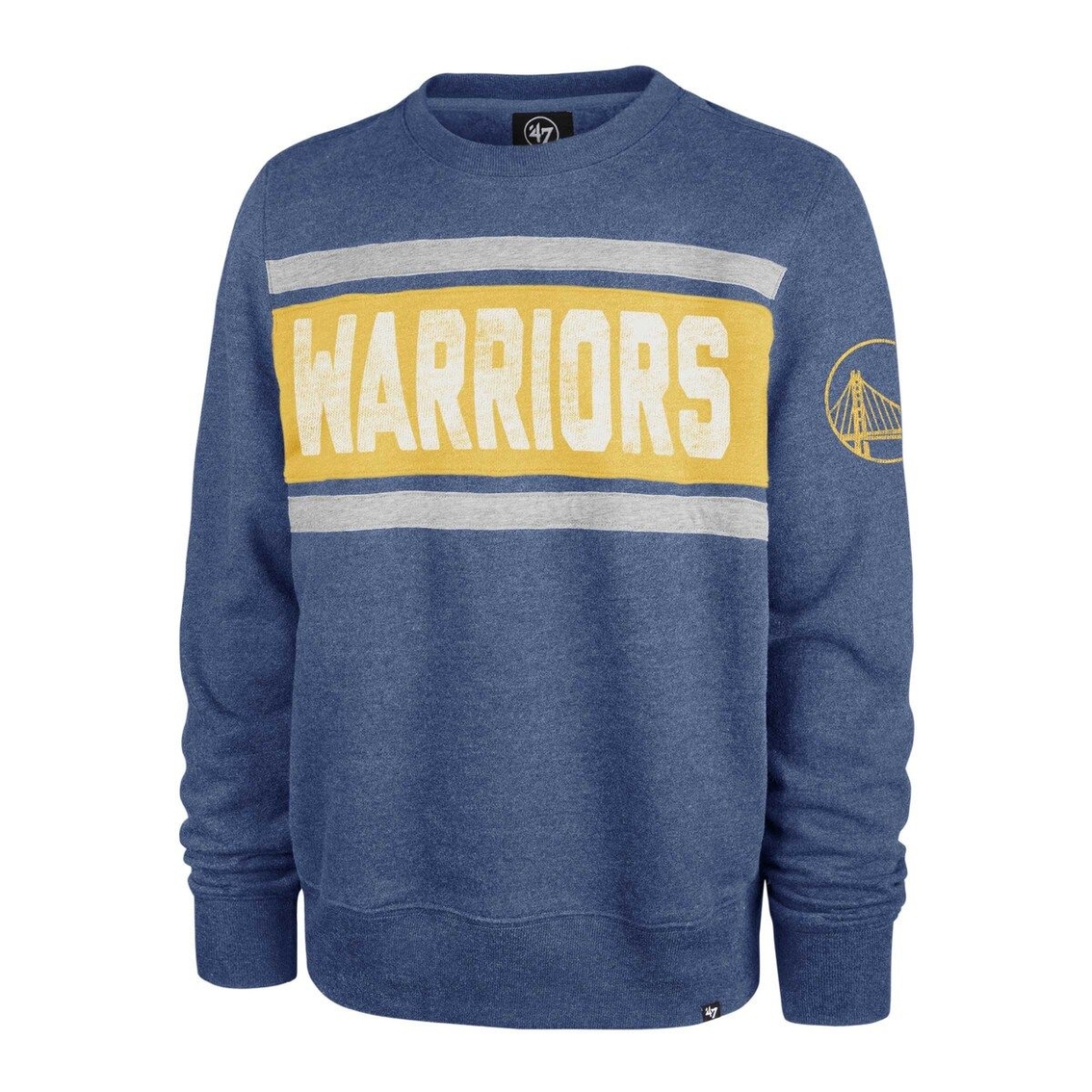 '47 Men's Heather Royal Golden State Warriors Tribeca Emerson Pullover Sweatshirt - Image 3 of 4