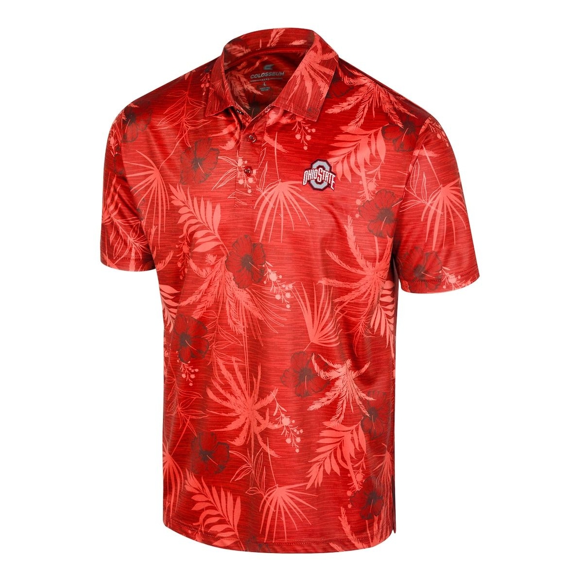 Colosseum Men's Scarlet Ohio State Buckeyes Palms Team Polo - Image 3 of 4