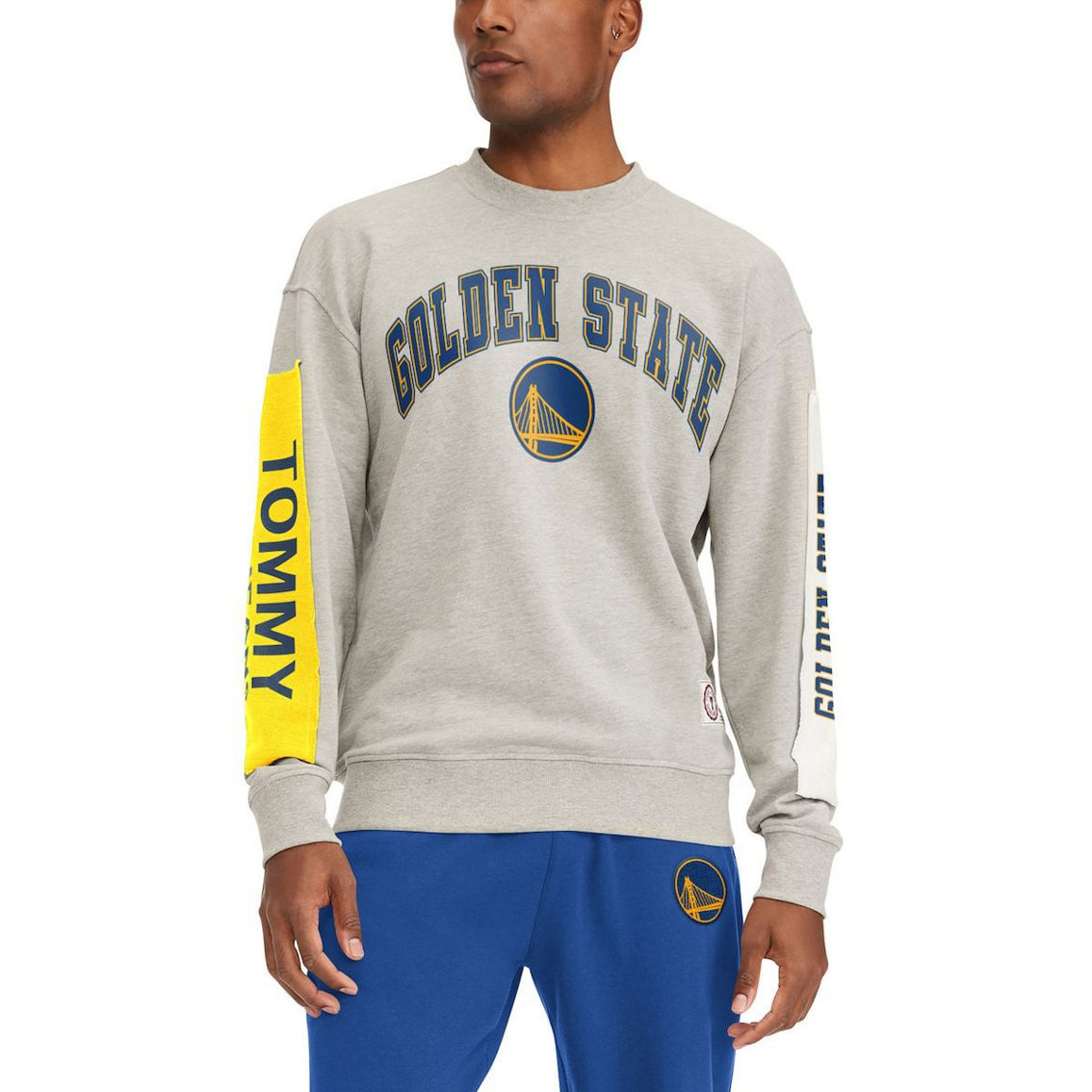 Tommy Jeans Men's Gray Golden State Warriors James Patch Pullover Sweatshirt - Image 2 of 4