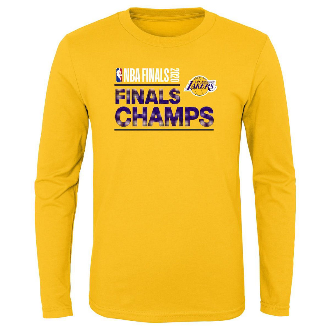 Outerstuff Youth Gold Los Angeles Lakers 2020 NBA Finals s Roster Long Sleeve T-Shirt - Image 3 of 4