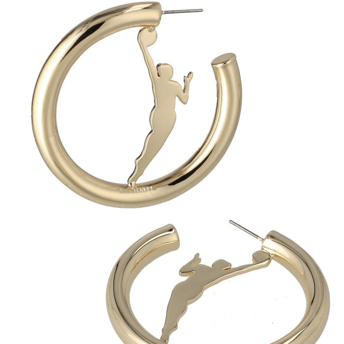 BaubleBar Women's Gold WNBA Logowoman Hoop Earrings - Image 2 of 2