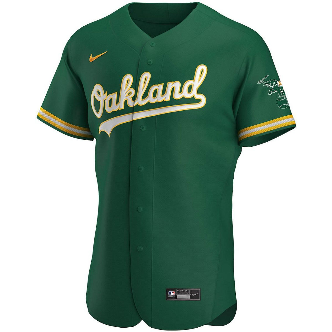 Nike Men's Kelly Green Oakland Athletics Authentic Team Jersey - Image 3 of 4