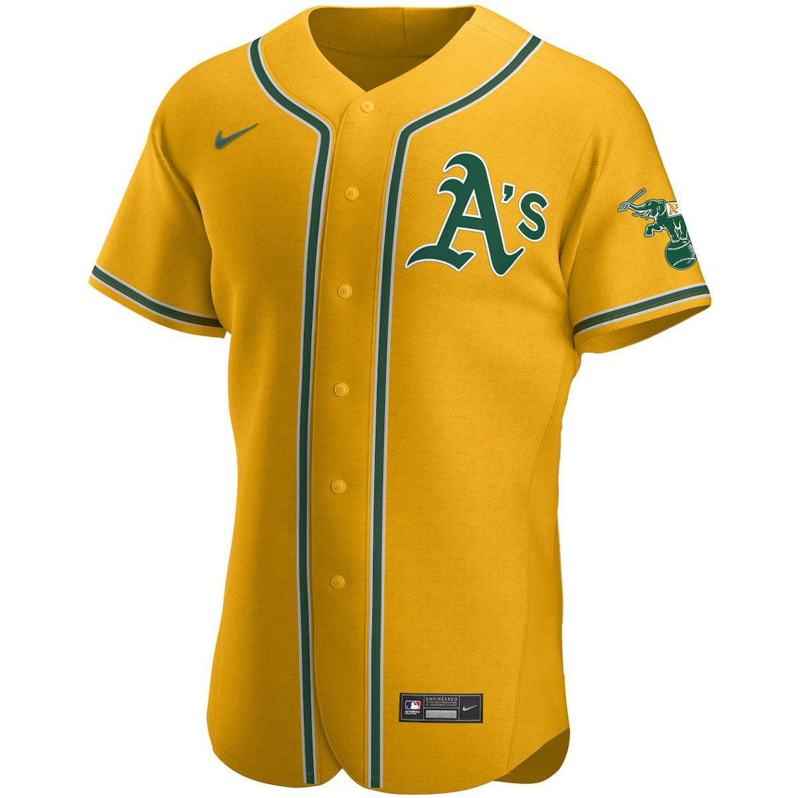 Nike Men's Gold Oakland Athletics Authentic Official Team Jersey - Image 3 of 4