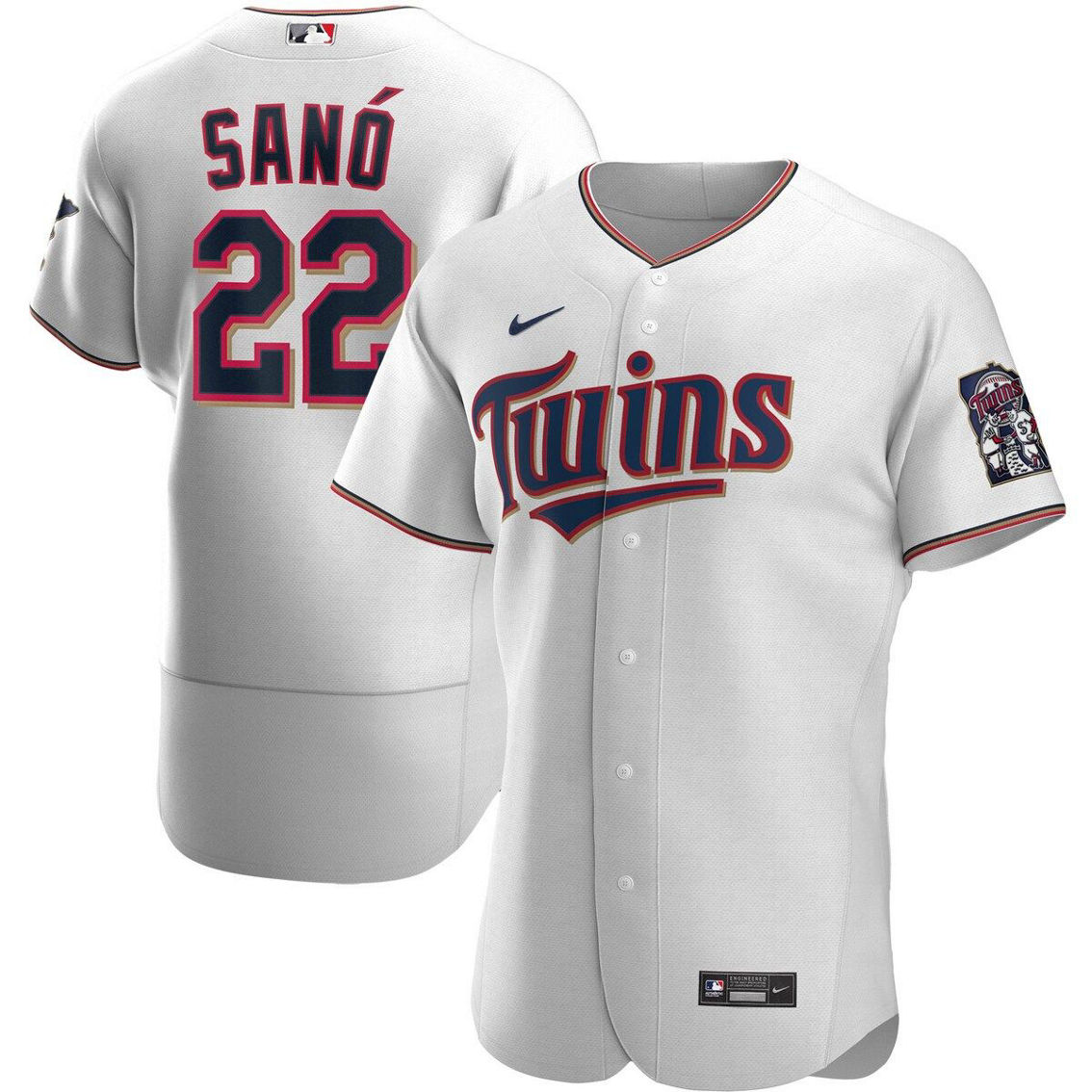 Nike Men's Miguel Sano White Minnesota Twins Home Authentic Player Jersey - Image 2 of 4
