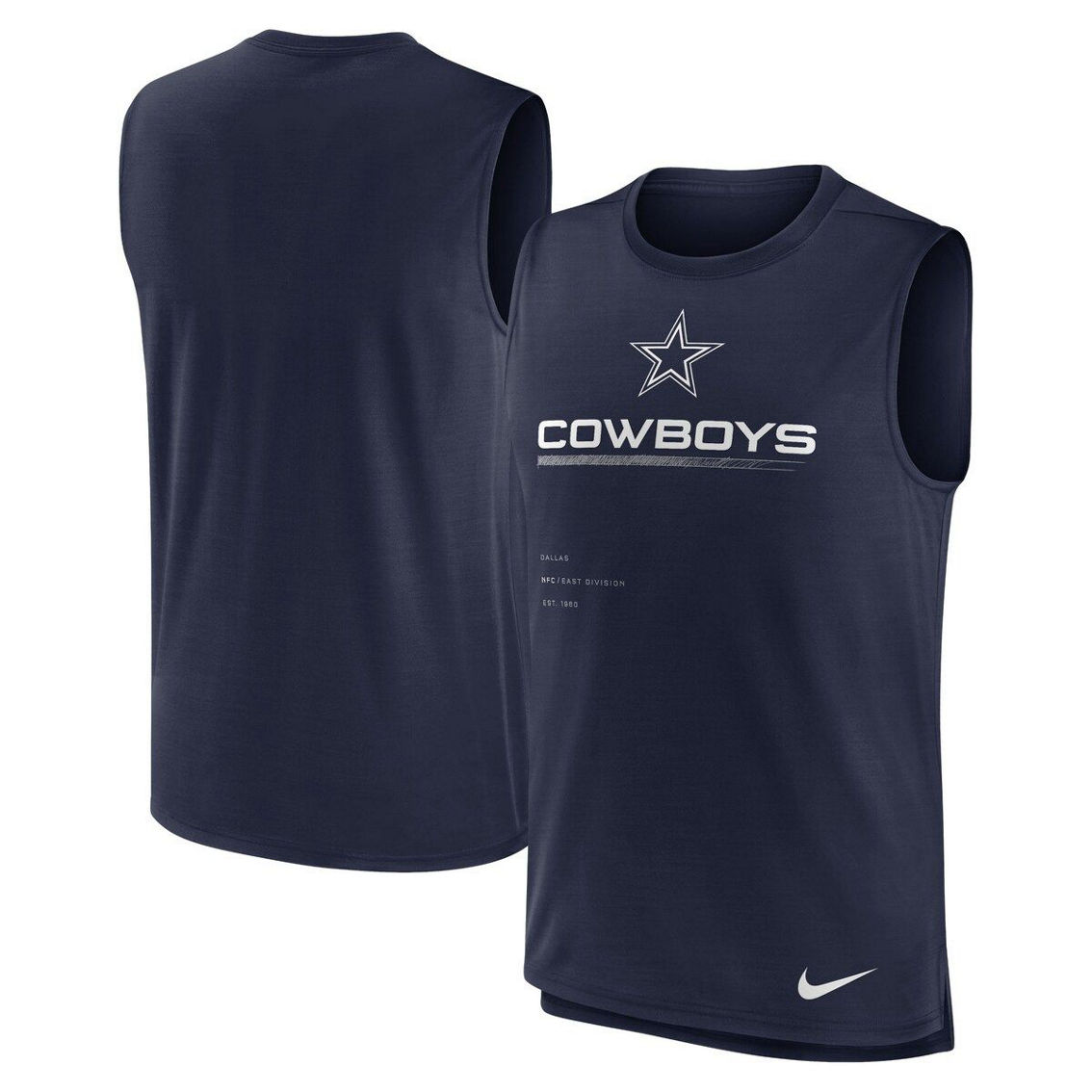Nike Men's Navy Dallas Cowboys Muscle Trainer Tank Top - Image 2 of 4