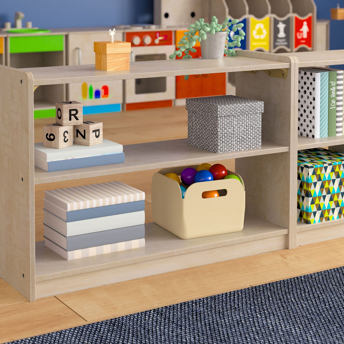 Flash Furniture Extra Wide Wooden Classroom Storage Unit - Image 2 of 5