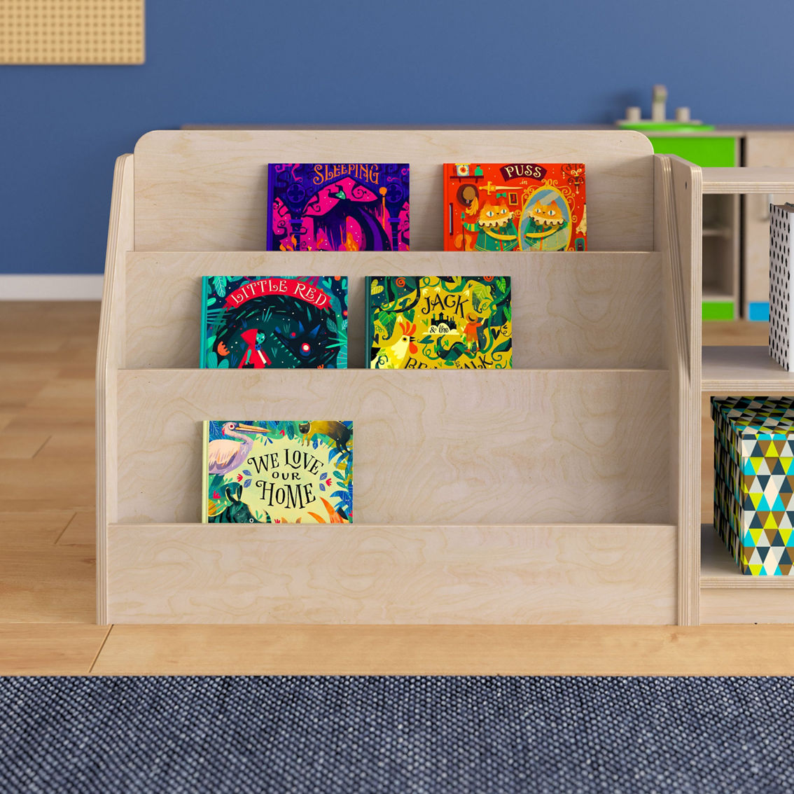 Flash Furniture Tiered Wooden Classroom Bookstand Display - Image 3 of 5