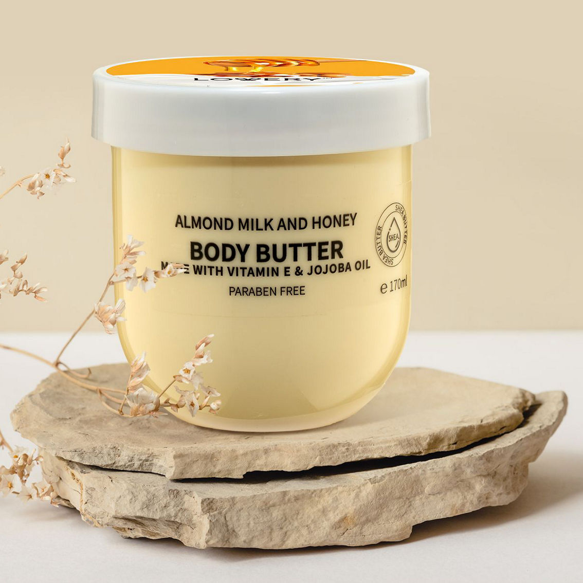 Lovery Almond Milk & Honey Body Butter - Ultra Hydrating Shea Butter Cream - Image 3 of 4