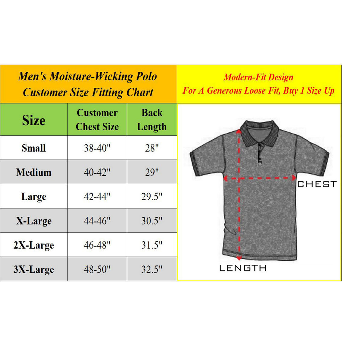 Galaxy By Harvic Men's Tagless Dry-Fit Moisture-Wicking Polo Shirt - Image 2 of 2
