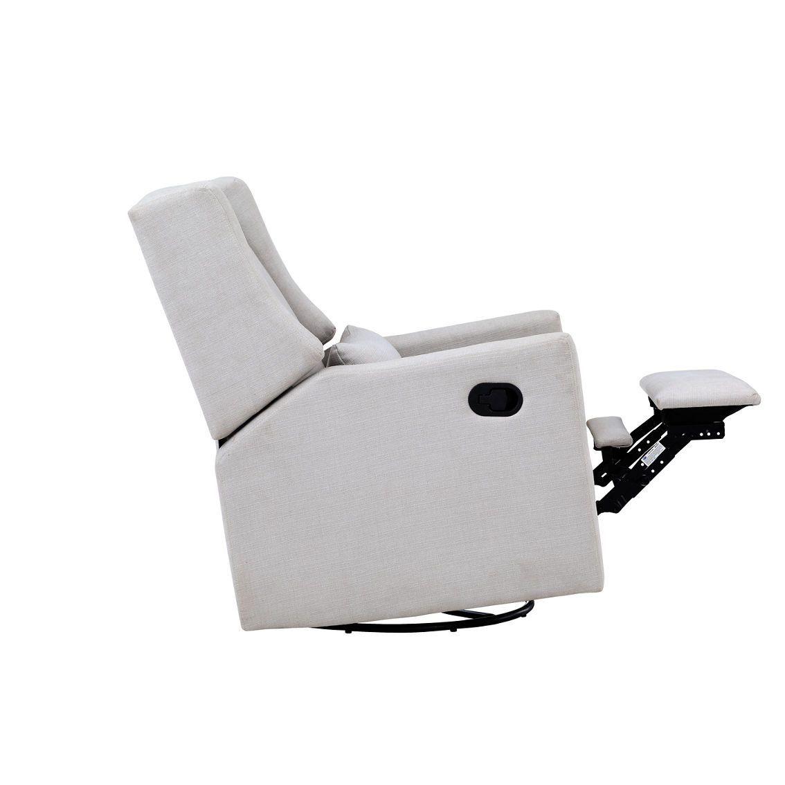 Suite Bebe Pronto Swivel Glider Recliner with Pillow Blanco Fabric - Image 4 of 5
