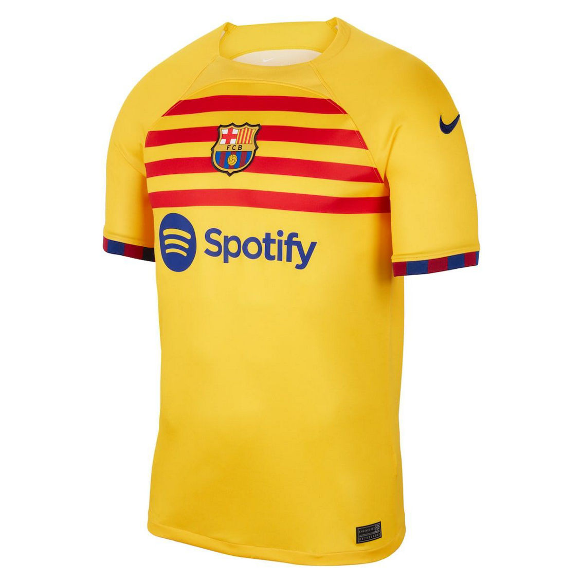 Nike Men's Yellow Barcelona 2022/23 Fourth Breathe Stadium Replica Jersey - Image 3 of 4