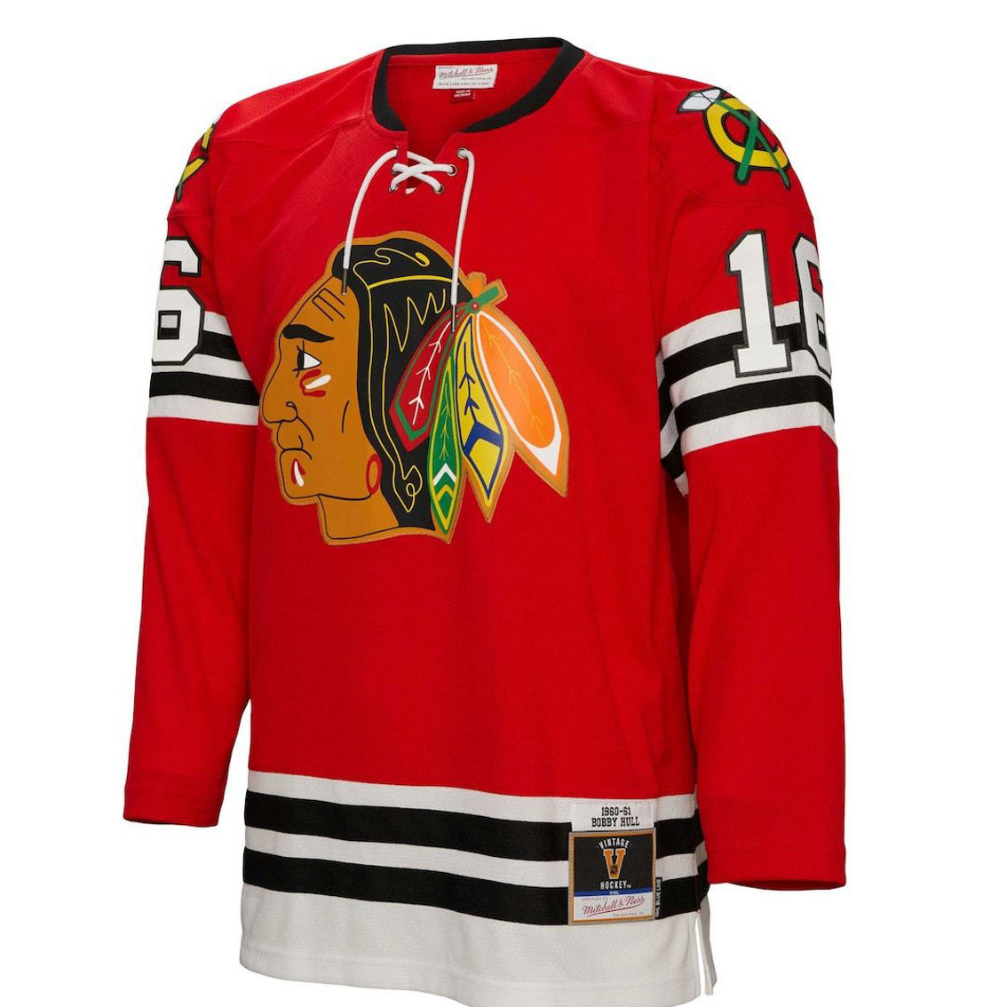 Mitchell & Ness Men's Bobby Hull Red Chicago Blackhawks 1960/61 Blue Line Player Jersey - Image 3 of 4