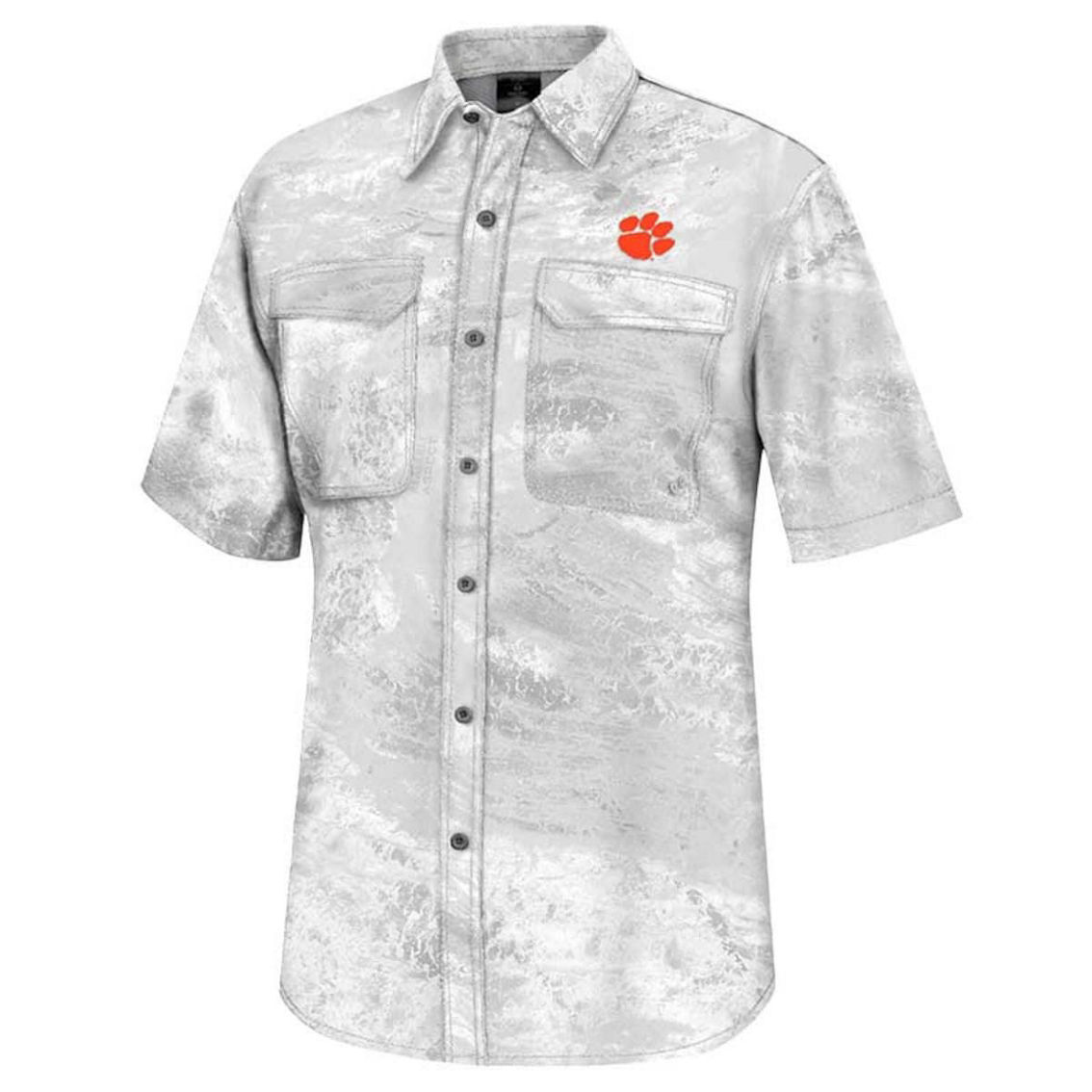 Colosseum Men's White Clemson Tigers Realtree Aspect Charter Full-button  Fishing Shirt, Fan Shop