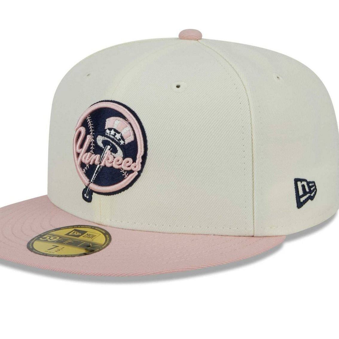 Men's Atlanta Braves New Era White/Pink Chrome Rogue 59FIFTY Fitted Hat