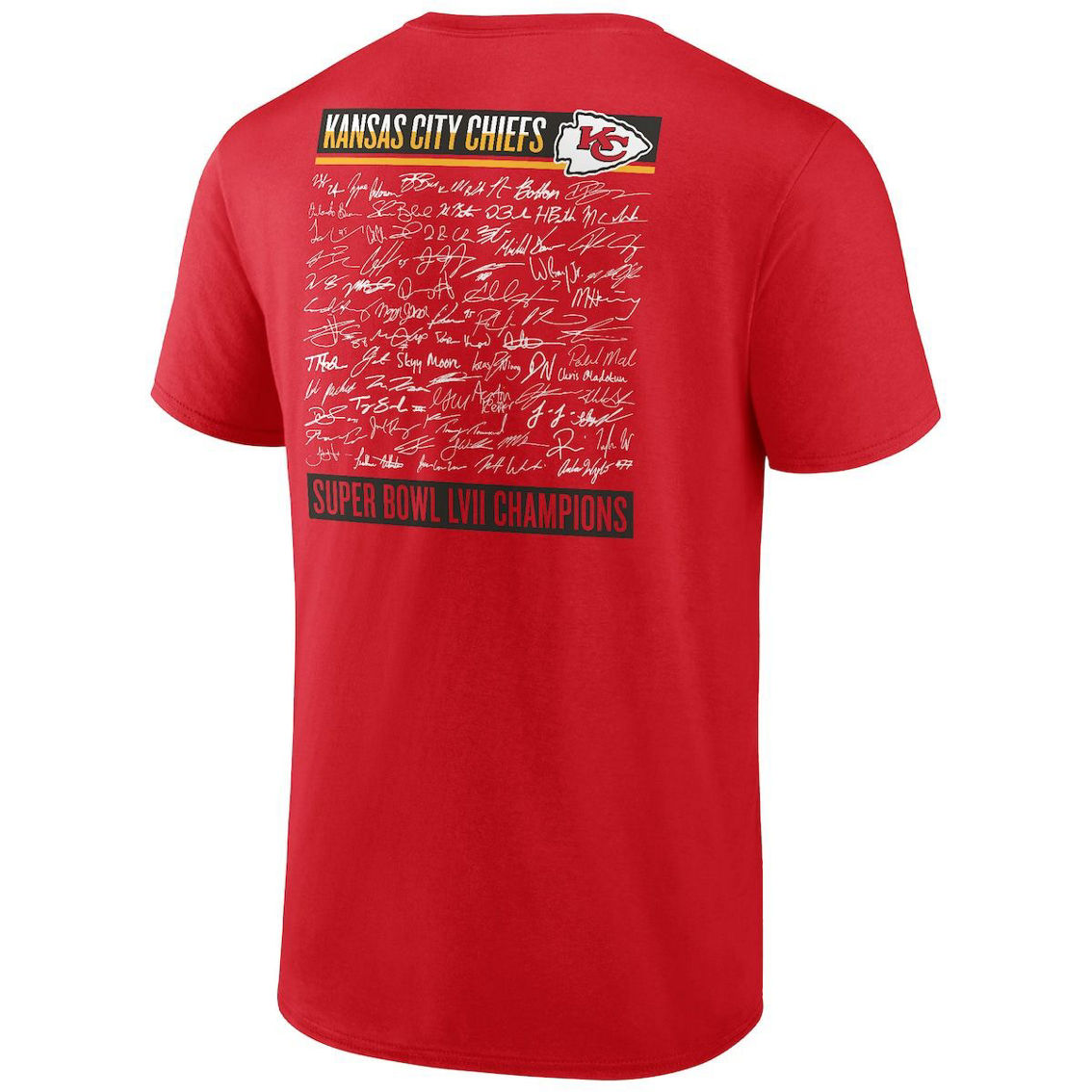Fanatics Branded Men's Red Kansas City Chiefs Super Bowl LVII s Signature Roster T-Shirt - Image 4 of 4