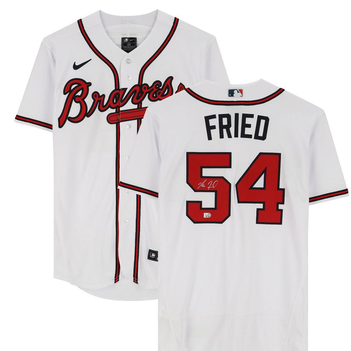Fanatics Authentic Max Fried Atlanta Braves Autographed White Authentic Jersey - Image 2 of 4