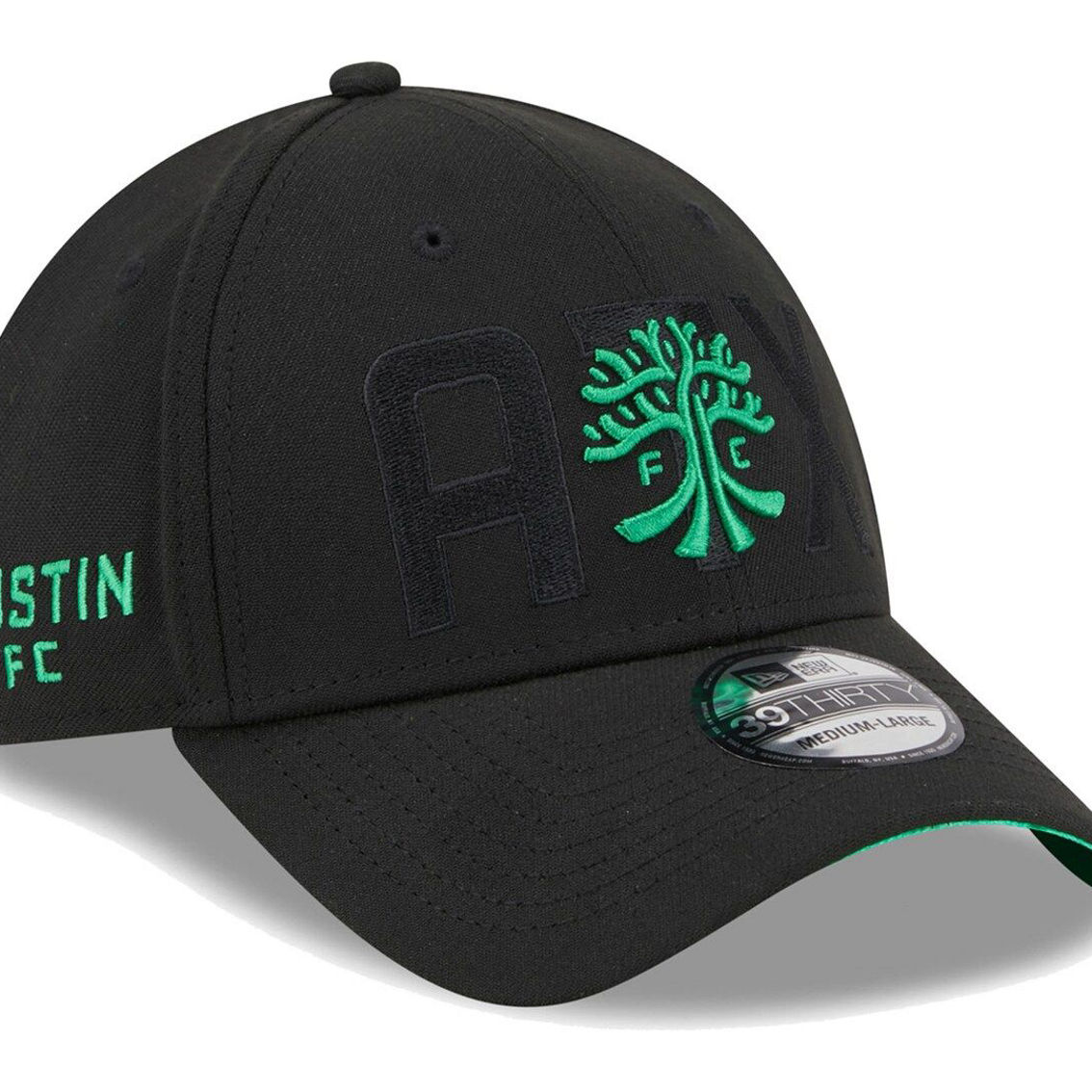 New Era Men's Black Austin FC Kick Off 39THIRTY Flex Hat - Image 2 of 4