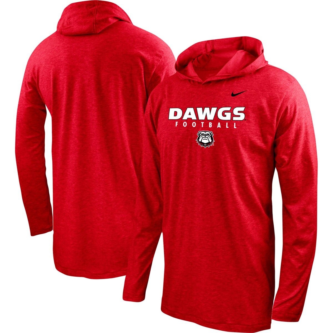 Nike Men's Red Georgia Bulldogs Football Long Sleeve Hoodie T-Shirt - Image 2 of 4