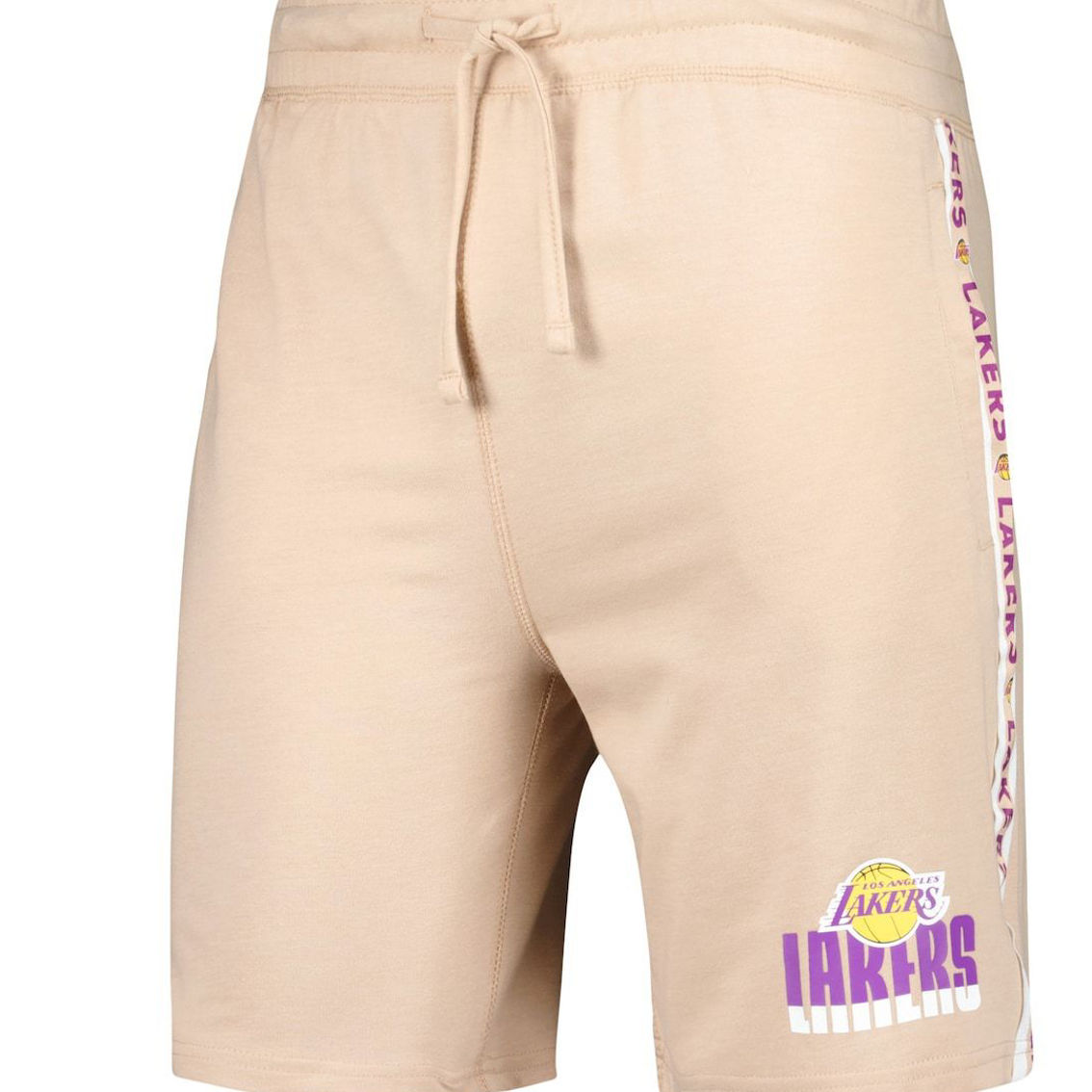 Concepts Sport Men's Tan Los Angeles Lakers Team Stripe Shorts - Image 3 of 4