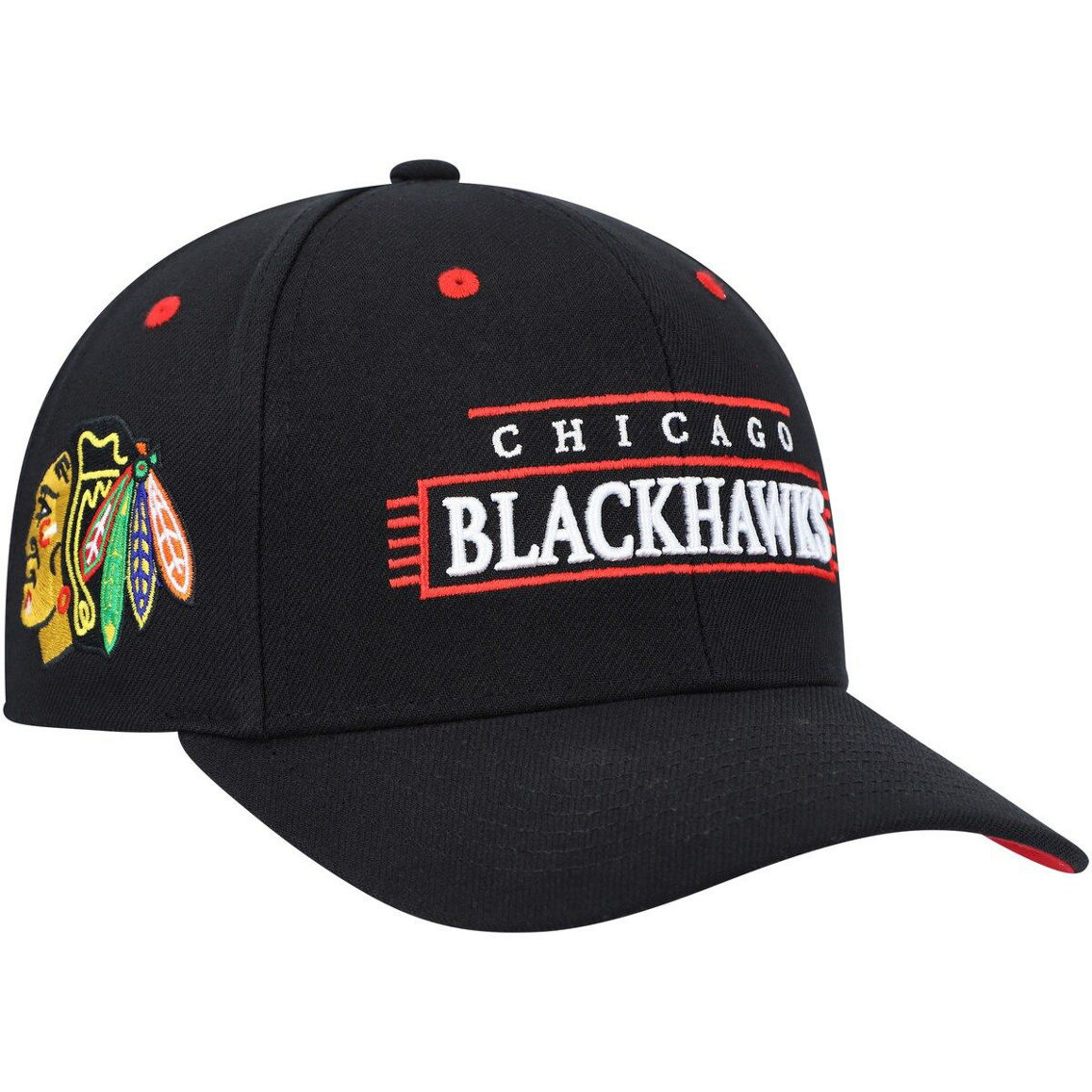 Mitchell & Ness Men's Black Chicago Blackhawks LOFI Pro Snapback Hat - Image 2 of 4