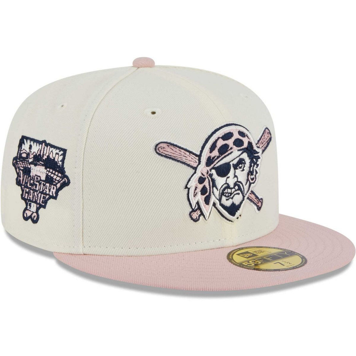 Atlanta Braves New Era Chrome Rogue 59FIFTY Fitted Hat - White/Pink