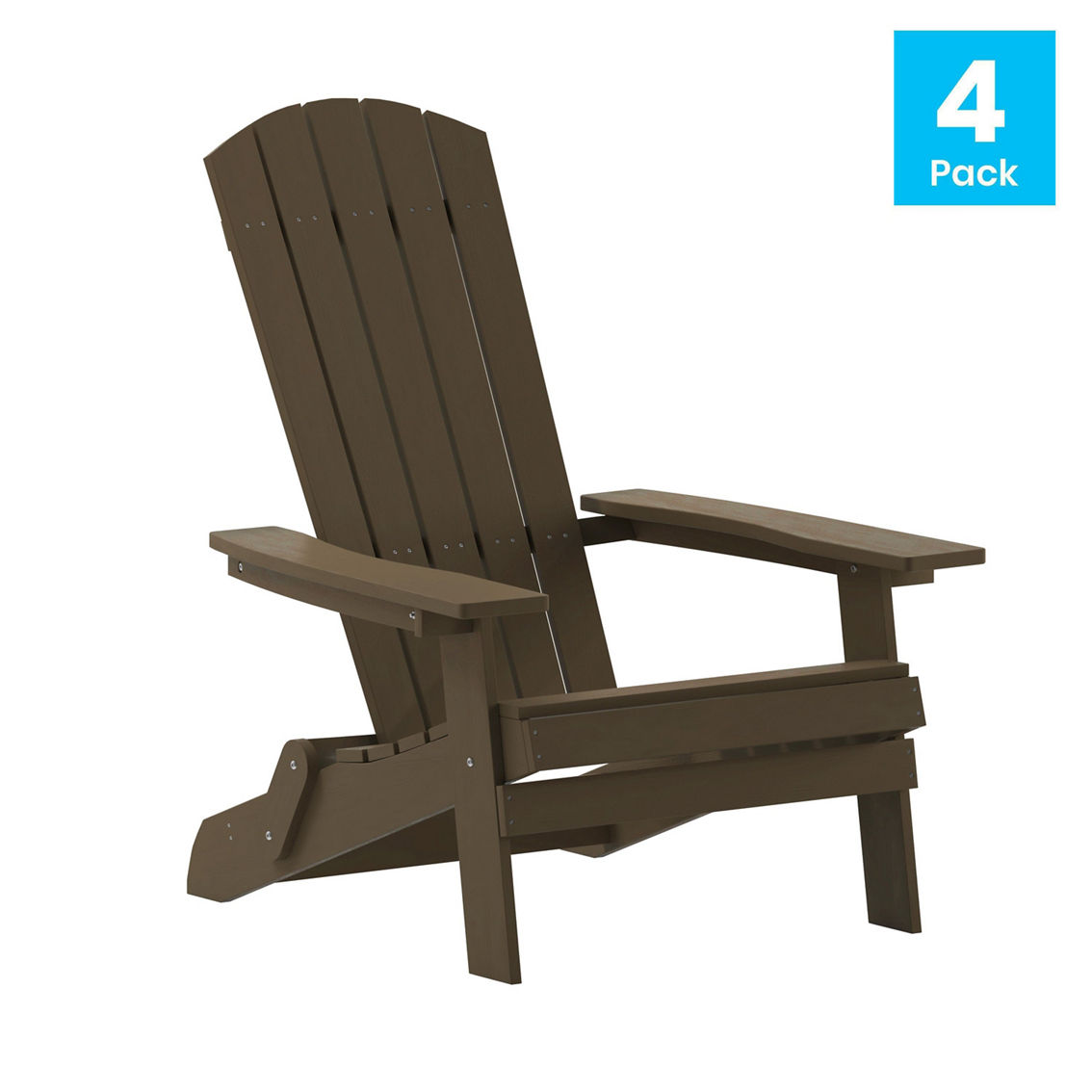 Flash Furniture 4 Pack All-Weather Folding Adirondack Chairs - Image 4 of 5