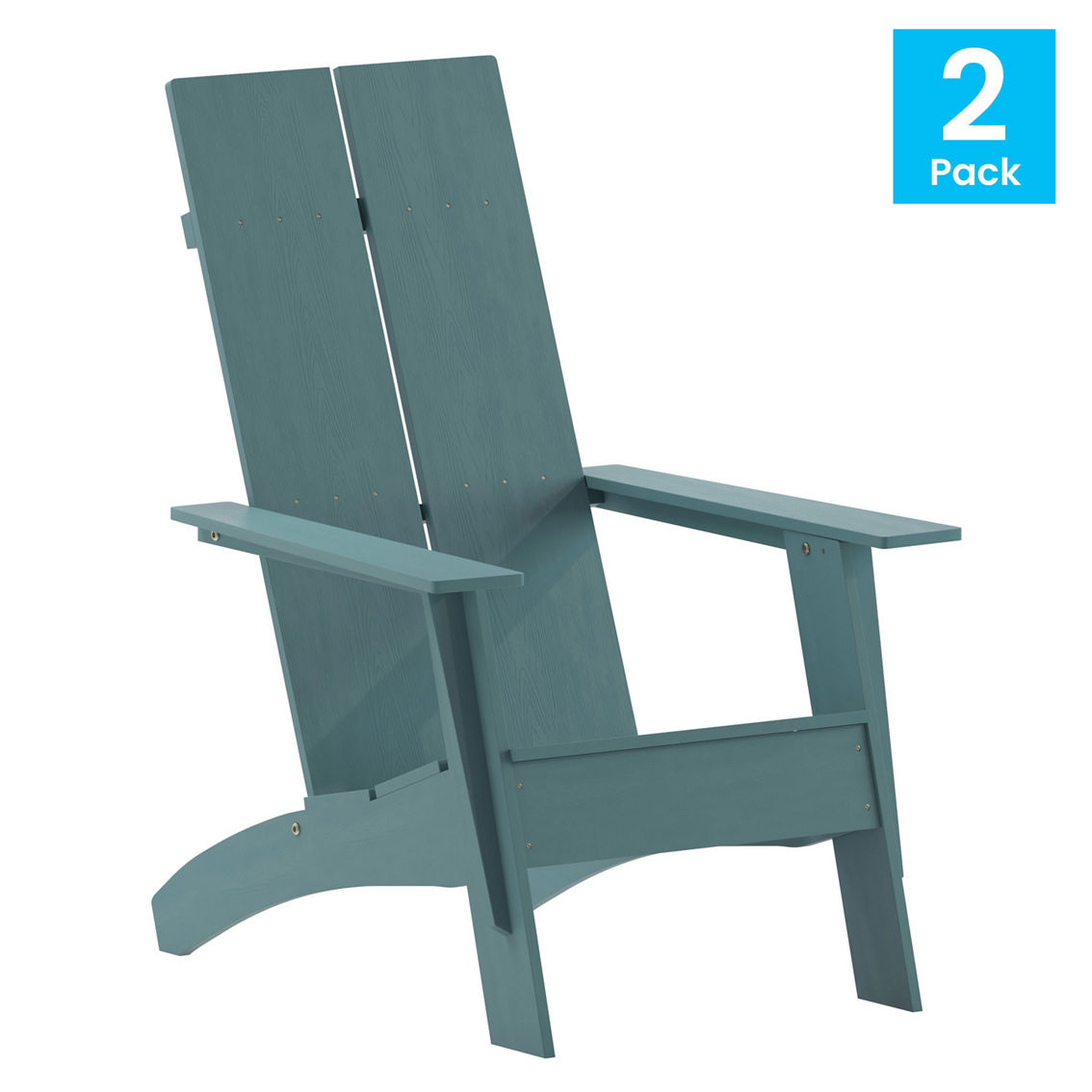 Flash Furniture 2 Pack Modern 2 Slat Back Adirondack Chairs - Image 4 of 5