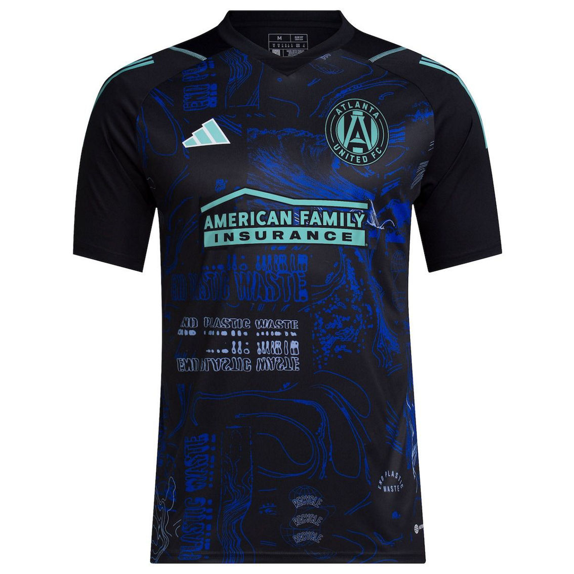 adidas Men's Black Atlanta United FC 2023 One Planet Replica Jersey - Image 3 of 4