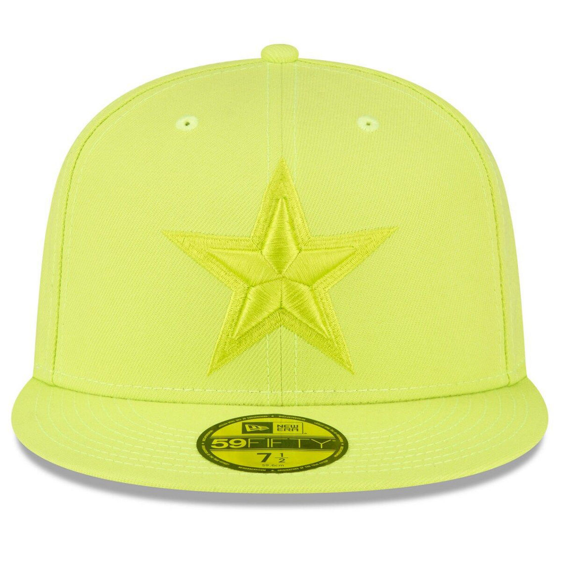 New Era Men's Neon Green Dallas Cowboys Color Pack Brights 59FIFTY Fitted Hat - Image 3 of 4
