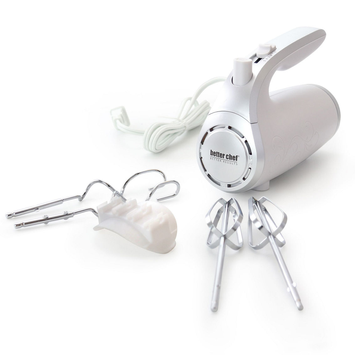 5-Speed 150-Watt Hand Mixer White w/ Silver Accents - Image 5 of 5