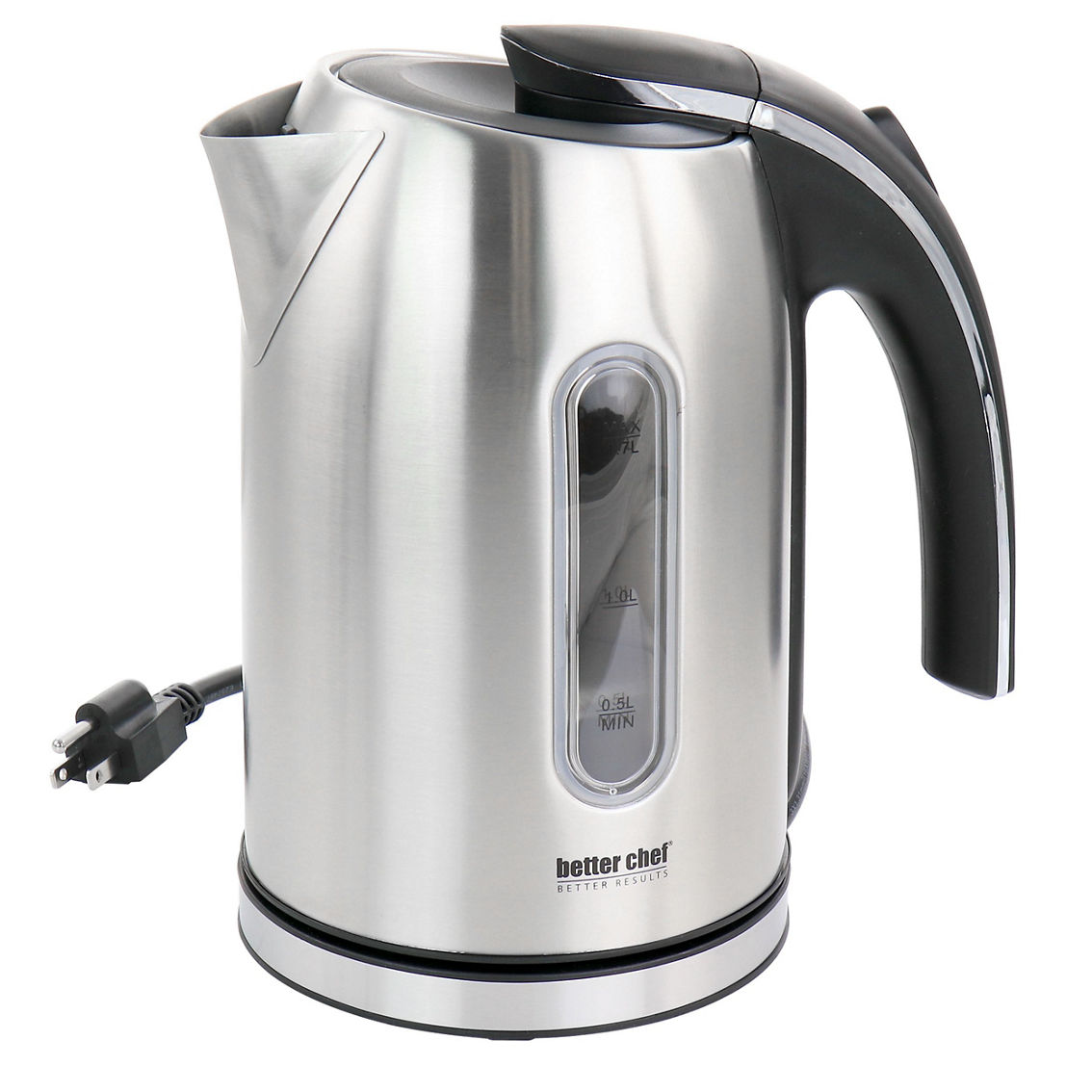 Better Chef 1.7 L Cordless Electric Glass and Stainless Steel Tea Kettle
