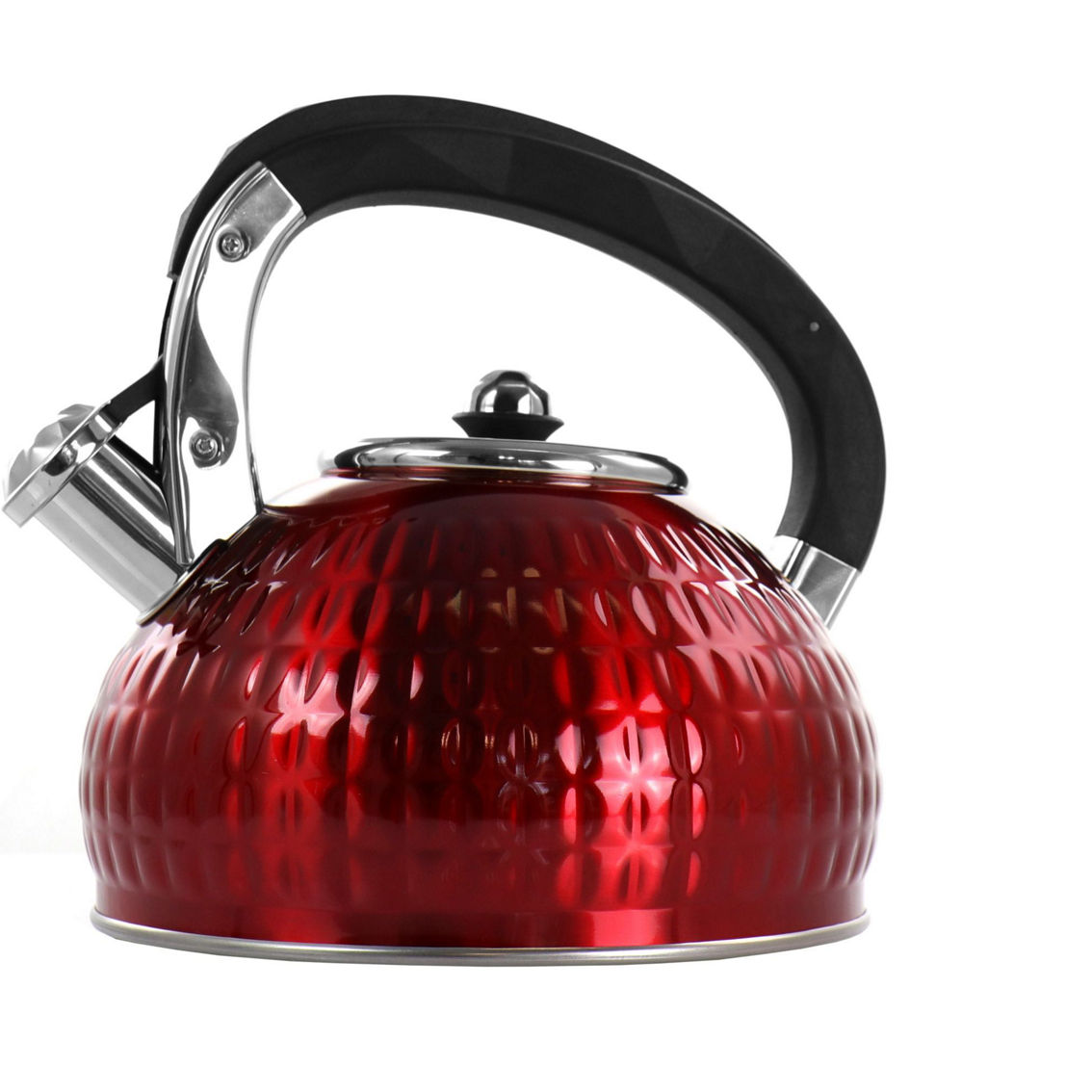 MegaChef 3 Liter Stovetop Whistling Kettle in Red - Image 2 of 5