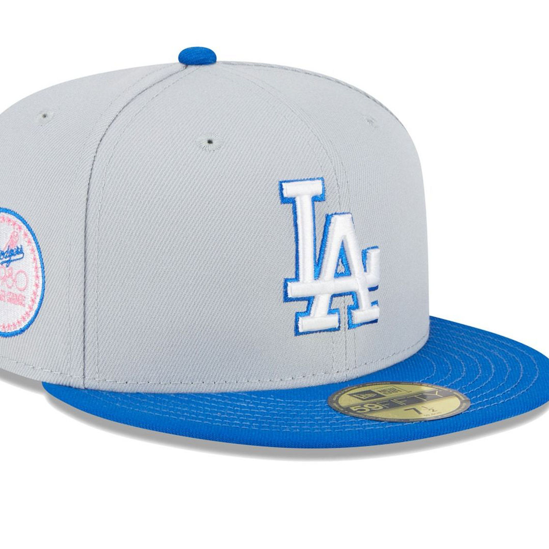 New Era Men's Gray/Blue Los Angeles Dodgers Dolphin 59FIFTY Fitted Hat - Image 2 of 4