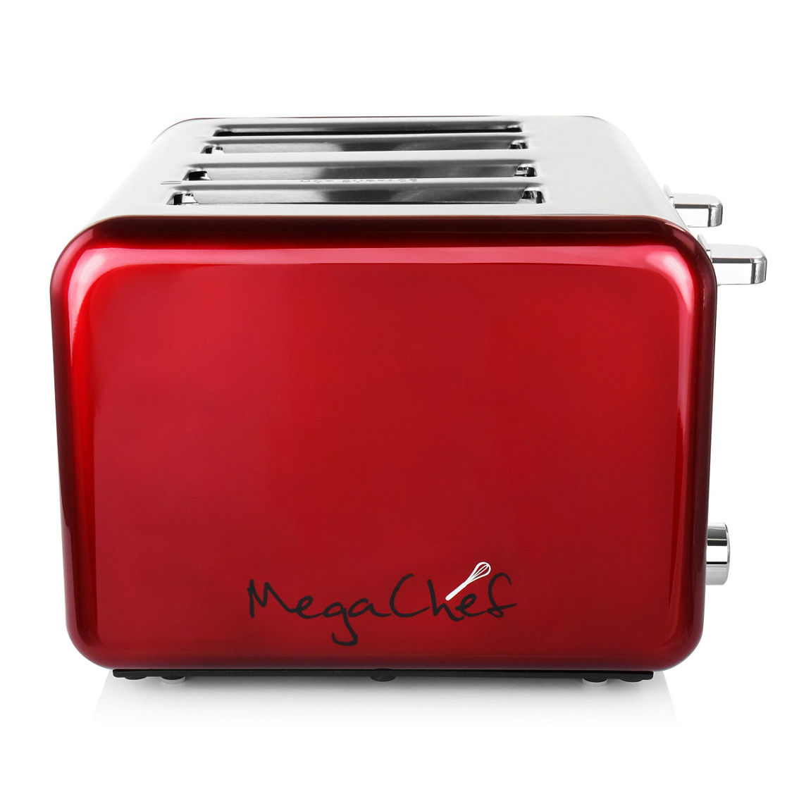 MegaChef 4 Slice Toaster in Stainless Steel Red - Image 4 of 5