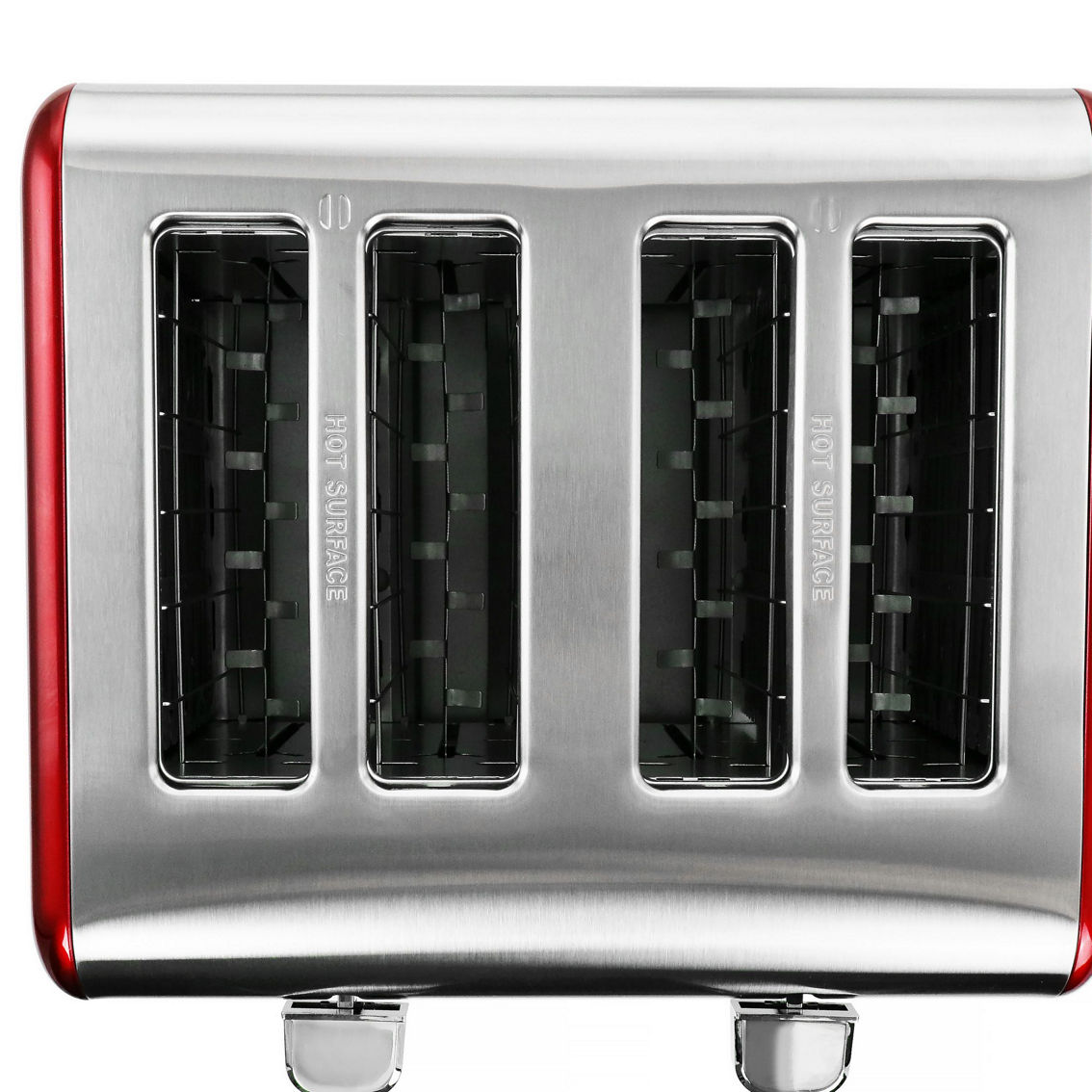 MegaChef 4 Slice Toaster in Stainless Steel Red - Image 5 of 5