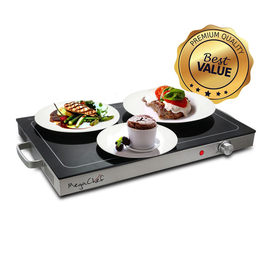 MegaChef Electric Warming Tray, Food Warmer, Hot Plate, With Adjustable Temperat - Image 3 of 5