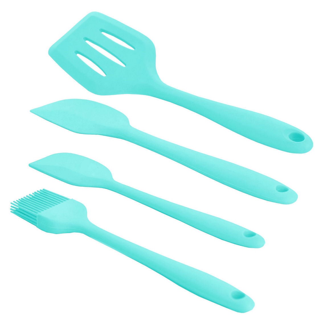 MegaChef Light Teal Silicone Cooking Utensils, Set of 12 - Image 3 of 5
