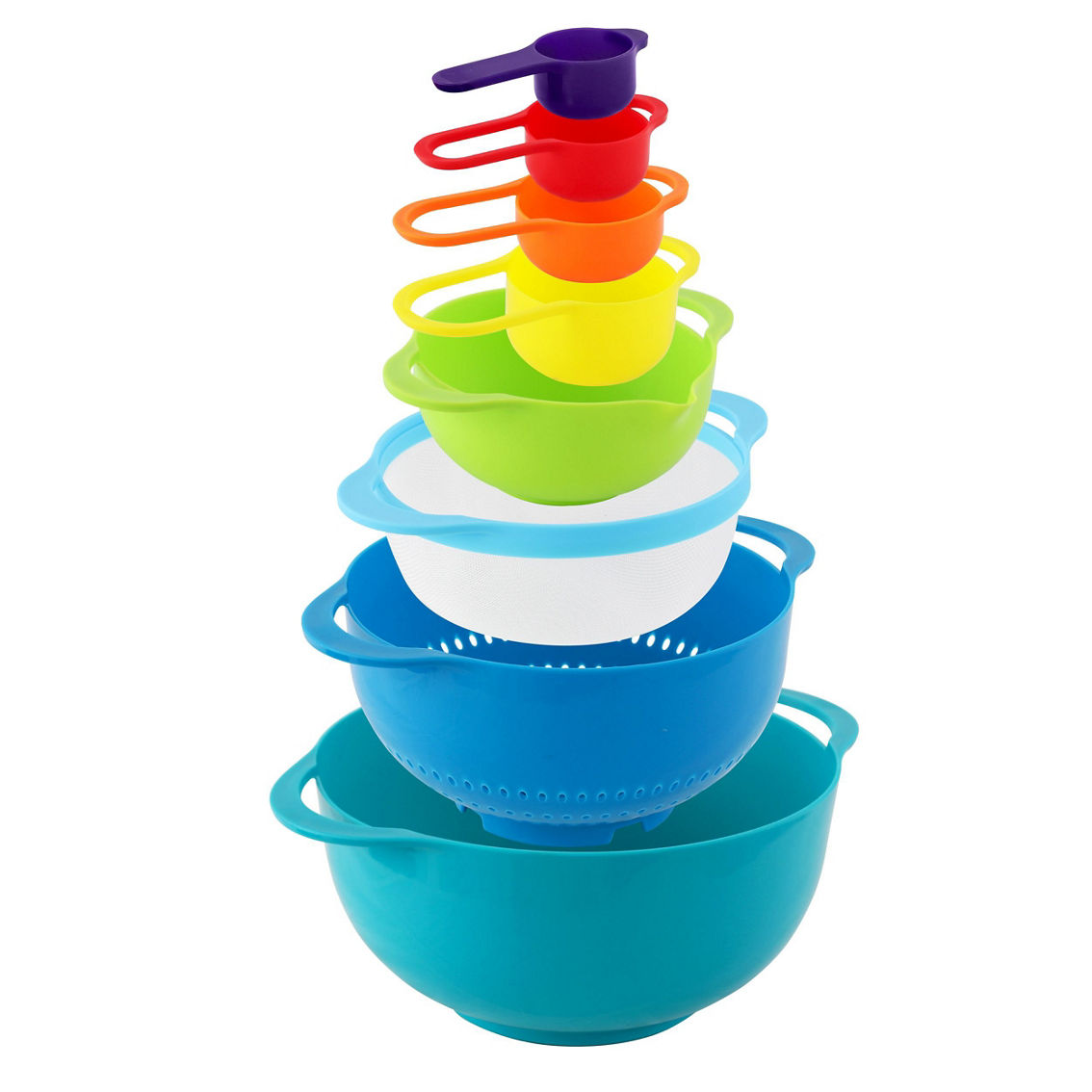 MegaChef Multipurpose Stackable Mixing Bowl and Measuring Cup Set - Image 4 of 5