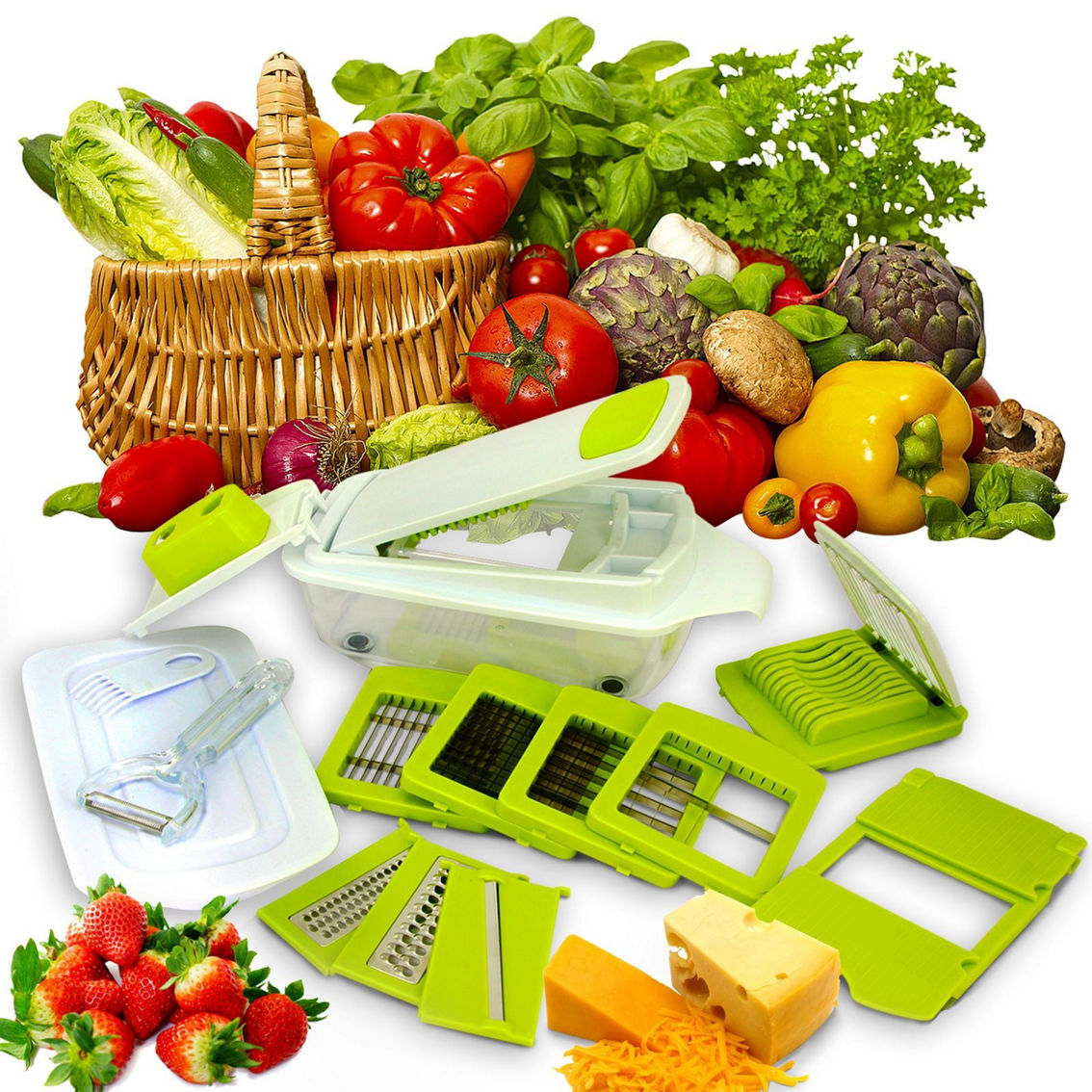 MegaChef 8-in-1 Multi-Use Slicer Dicer and Chopper with Interchangeable Blades - Image 3 of 5