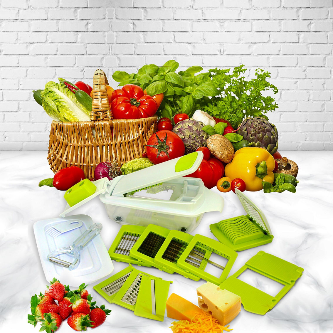 MegaChef 8-in-1 Multi-Use Slicer Dicer and Chopper with Interchangeable Blades - Image 4 of 5