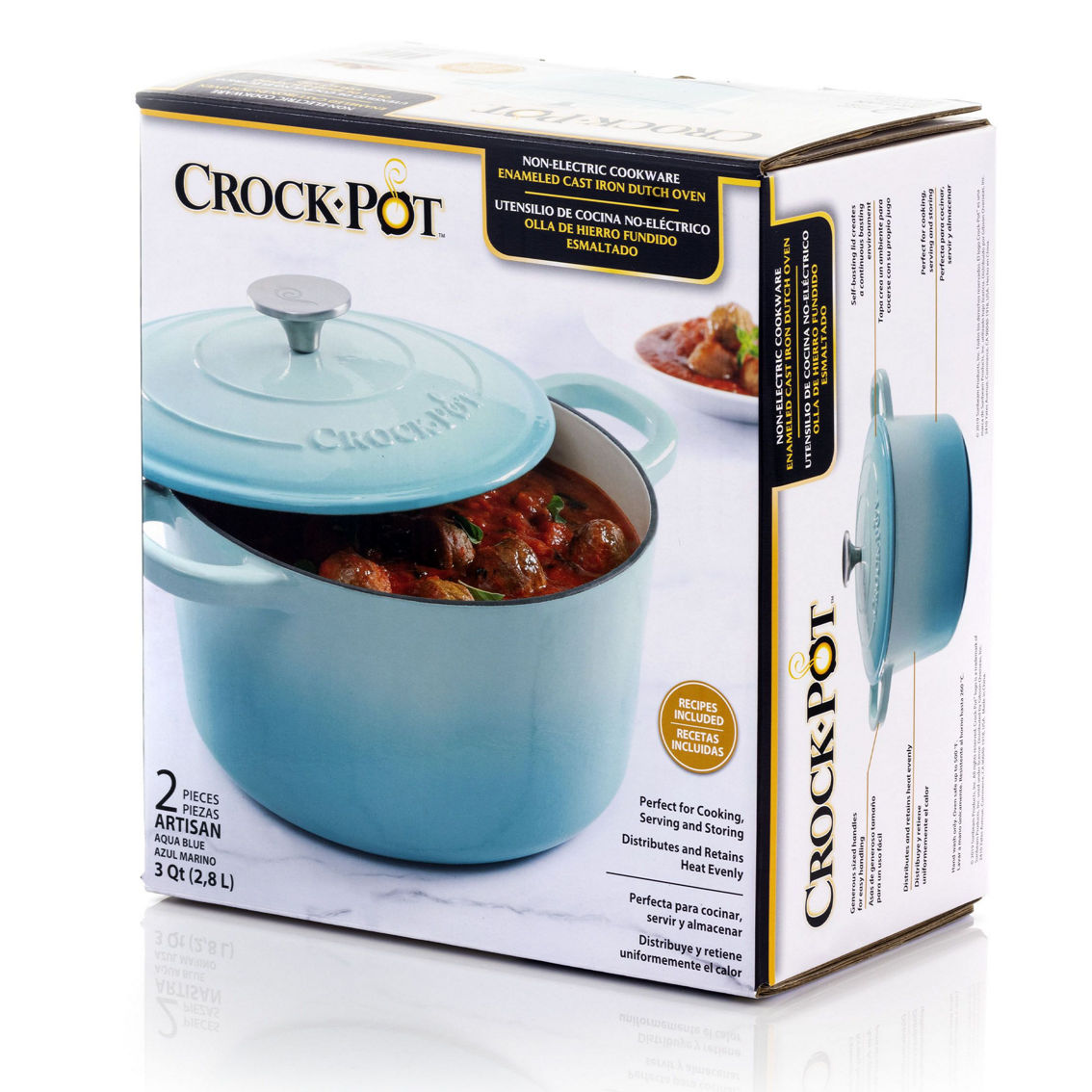 Crock-Pot Artisan 5 Qt. Cast Iron Dutch Oven inAqua 