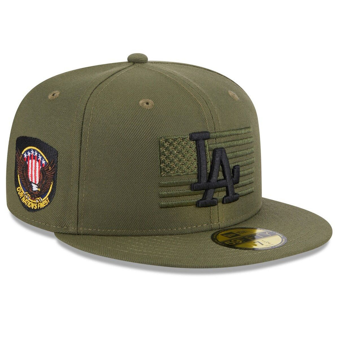 New Era Men's Green Los Angeles Dodgers 2023 Armed Forces Day On-Field 59FIFTY Fitted Hat - Image 1 of 4