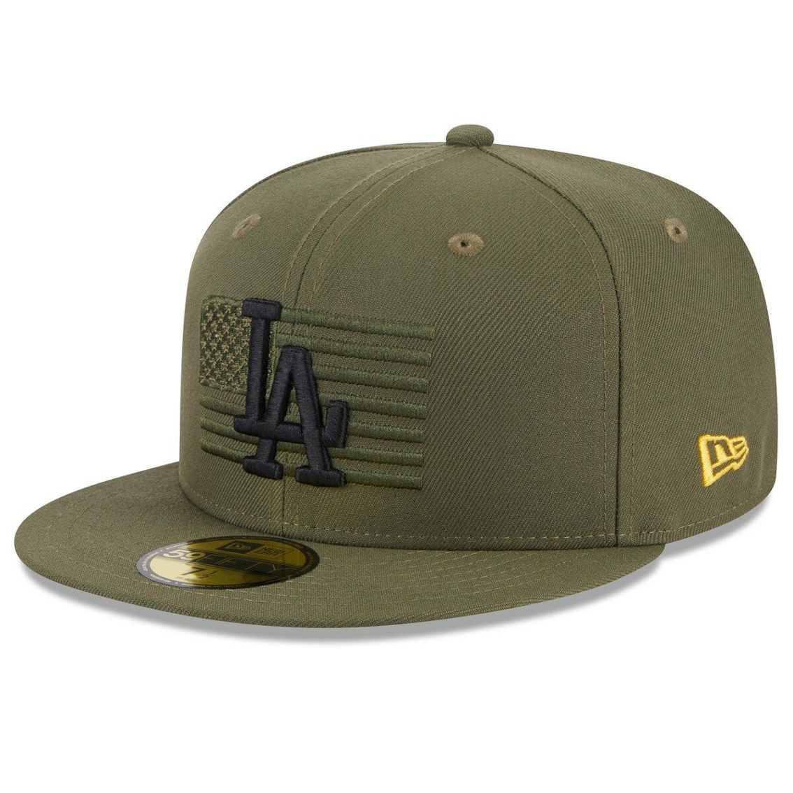 New Era Men's Green Los Angeles Dodgers 2023 Armed Forces Day On-Field 59FIFTY Fitted Hat - Image 4 of 4
