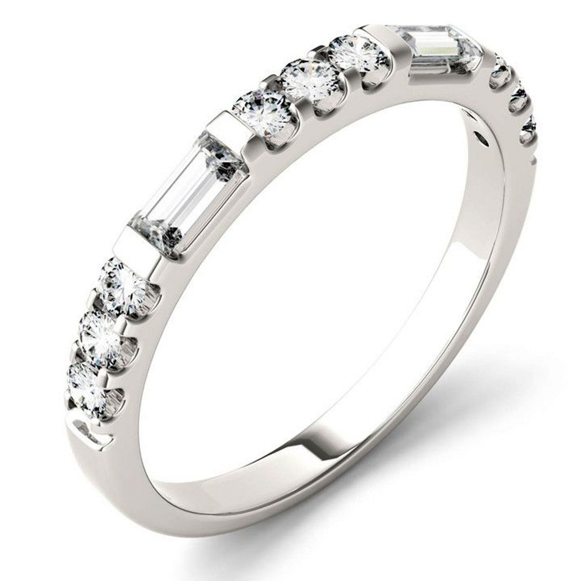 Charles & Colvard 0.50cttw Moissanite Stackable Band in 14k White Gold - Image 2 of 5