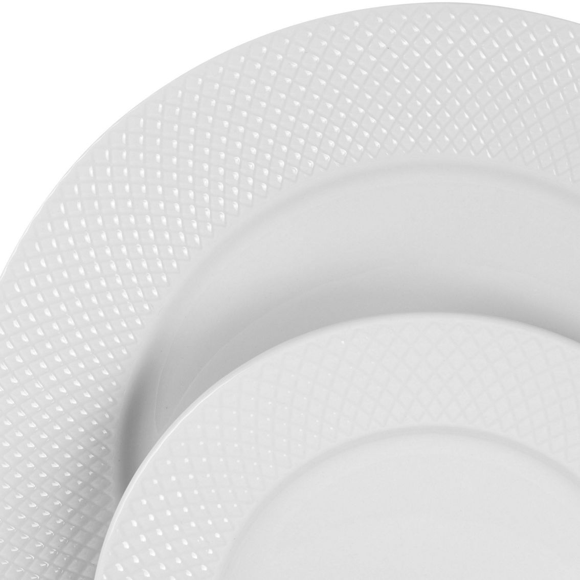 Elama Maisy 18 Piece Round Porcelain Dinnerware Set in White - Image 2 of 5