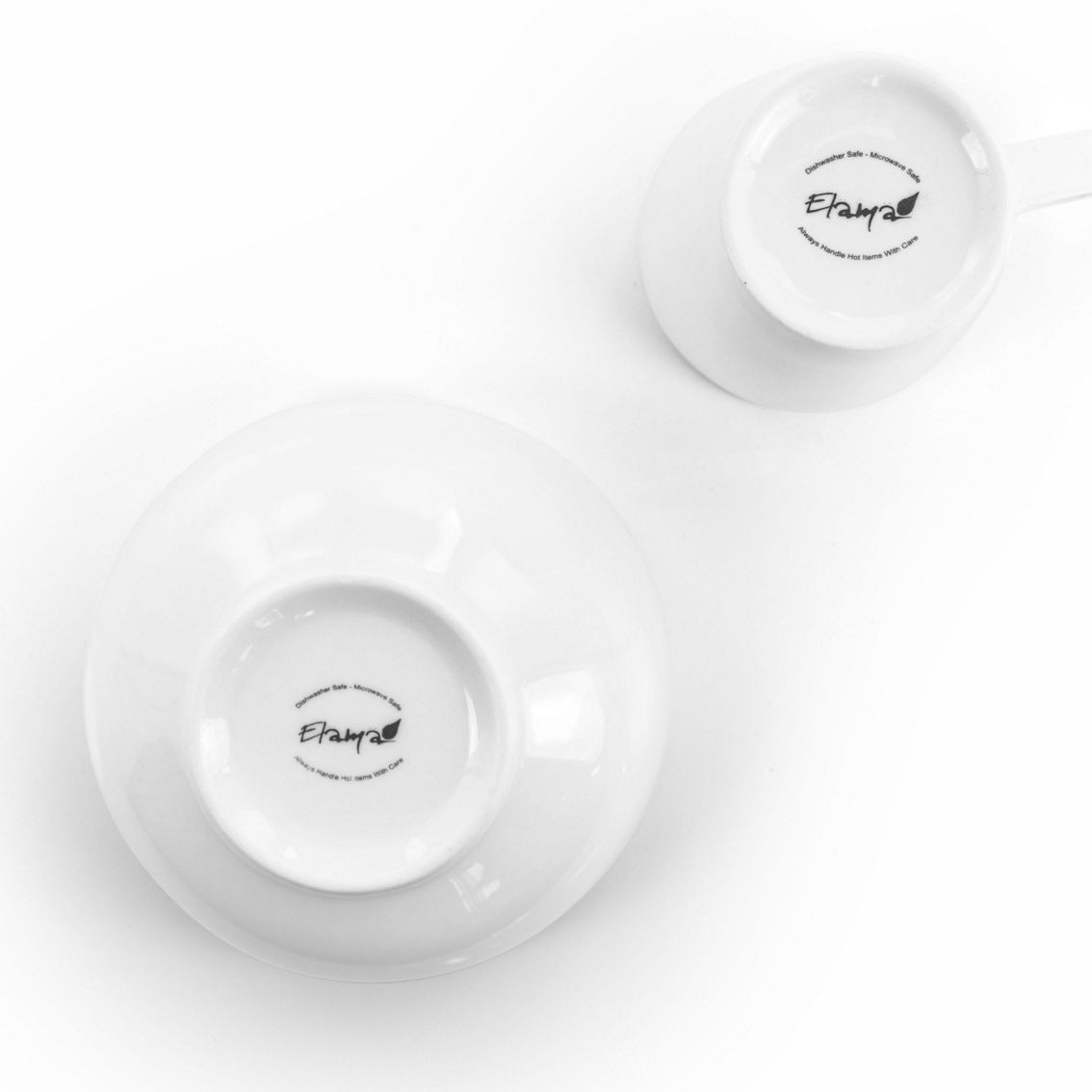 Elama Carey 18 Piece Round Porcelain Dinnerware Set in White - Image 3 of 5