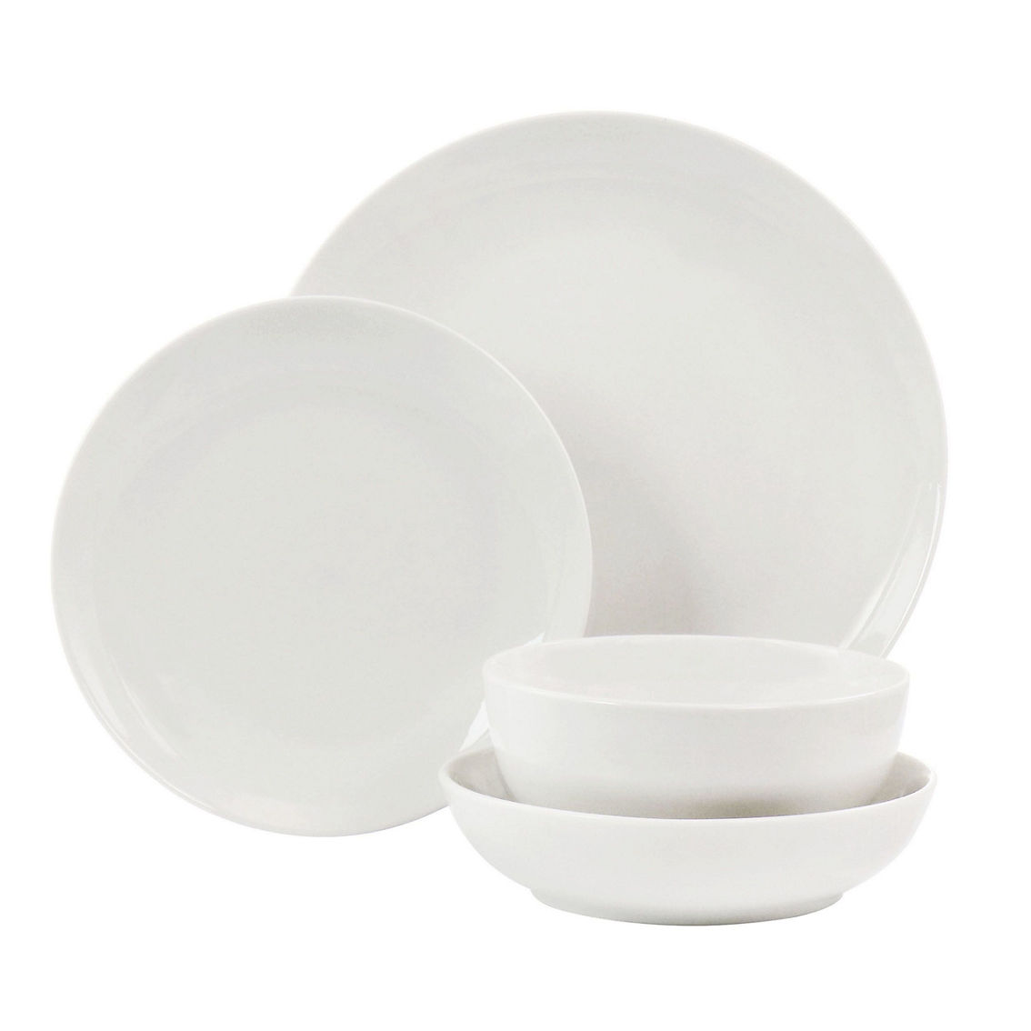 Elama Camellia 16 Piece Porcelain Double Bowl Dinnerware Set - Image 2 of 5