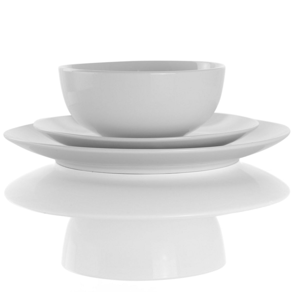 Elama Luna 18 Piece Porcelain Dinnerware Set in White - Image 2 of 5