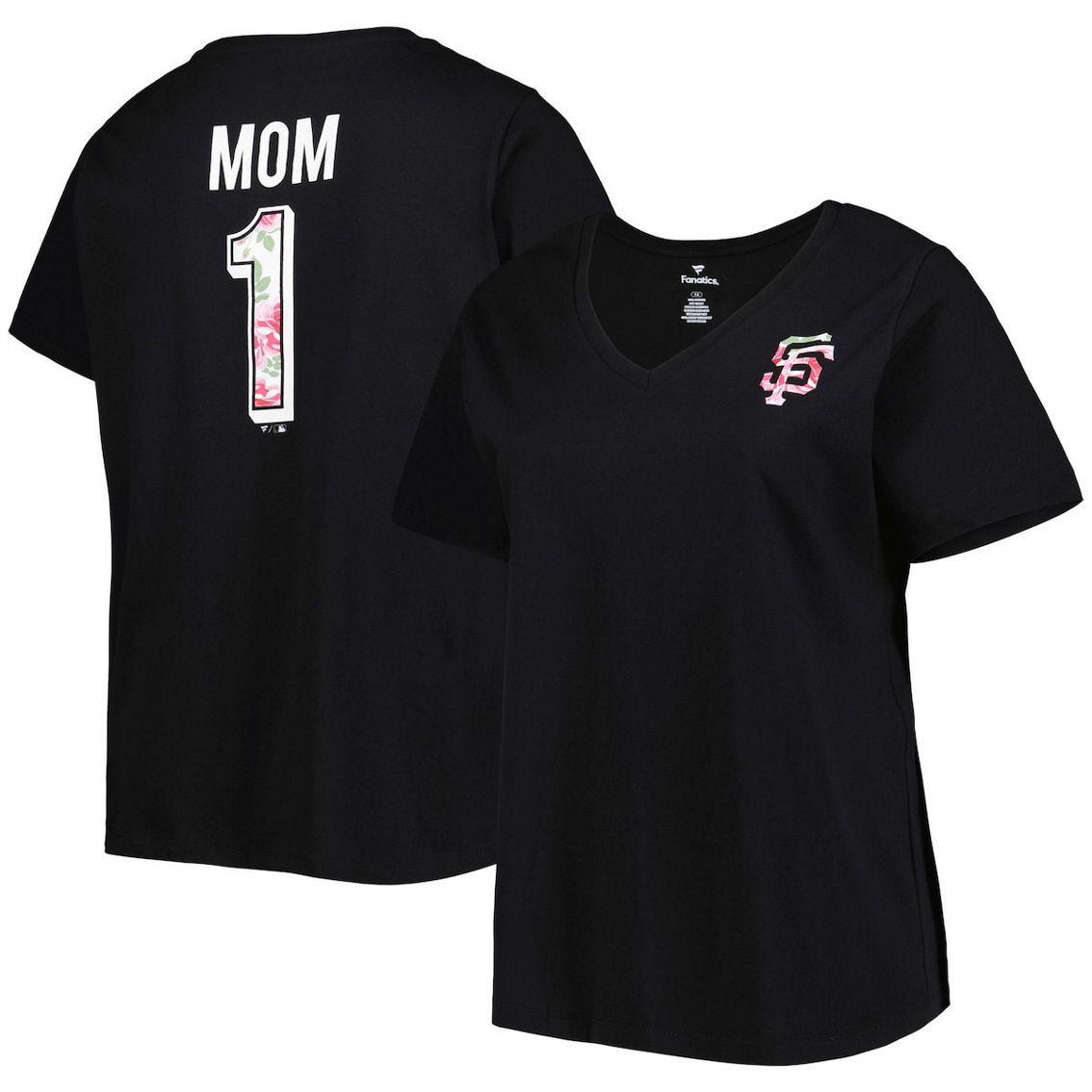 Profile Women's Black San Francisco Giants Mother's Day Plus Size Best Mom Ever V-Neck T-Shirt - Image 2 of 4