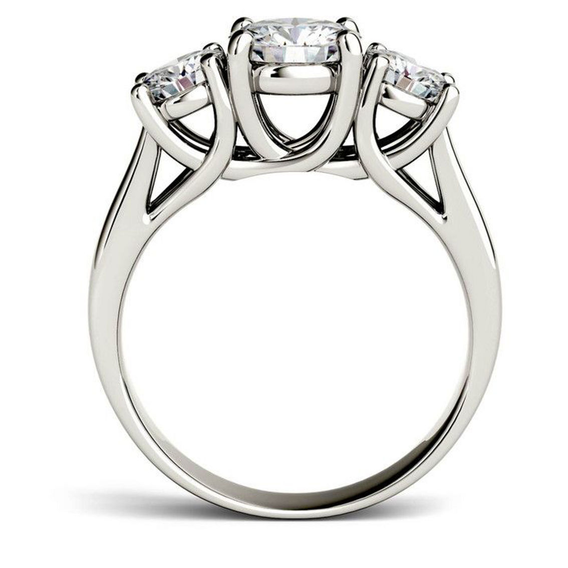 Charles & Colvard 2.00cttw Moissanite Three Stone Ring in 14K Gold - Image 2 of 5